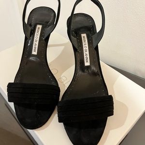 Manolo Blahnik Varga Suede Slingback